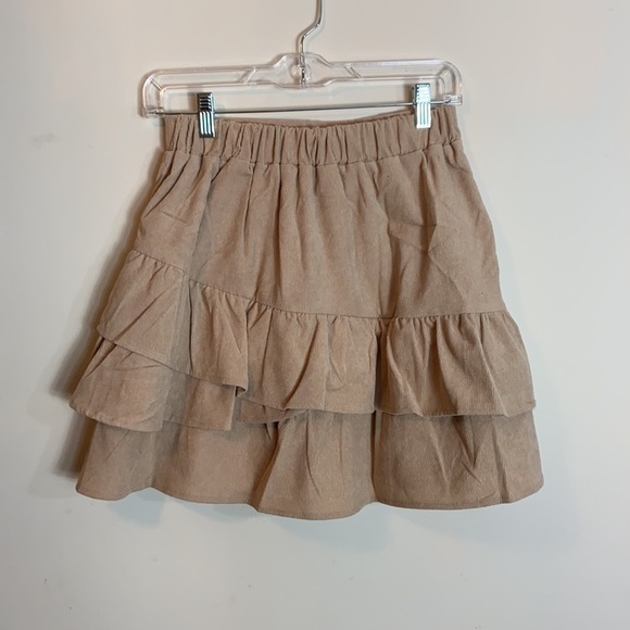 Corduroy mini skirt with ruffled hem - Picture 6 of 9